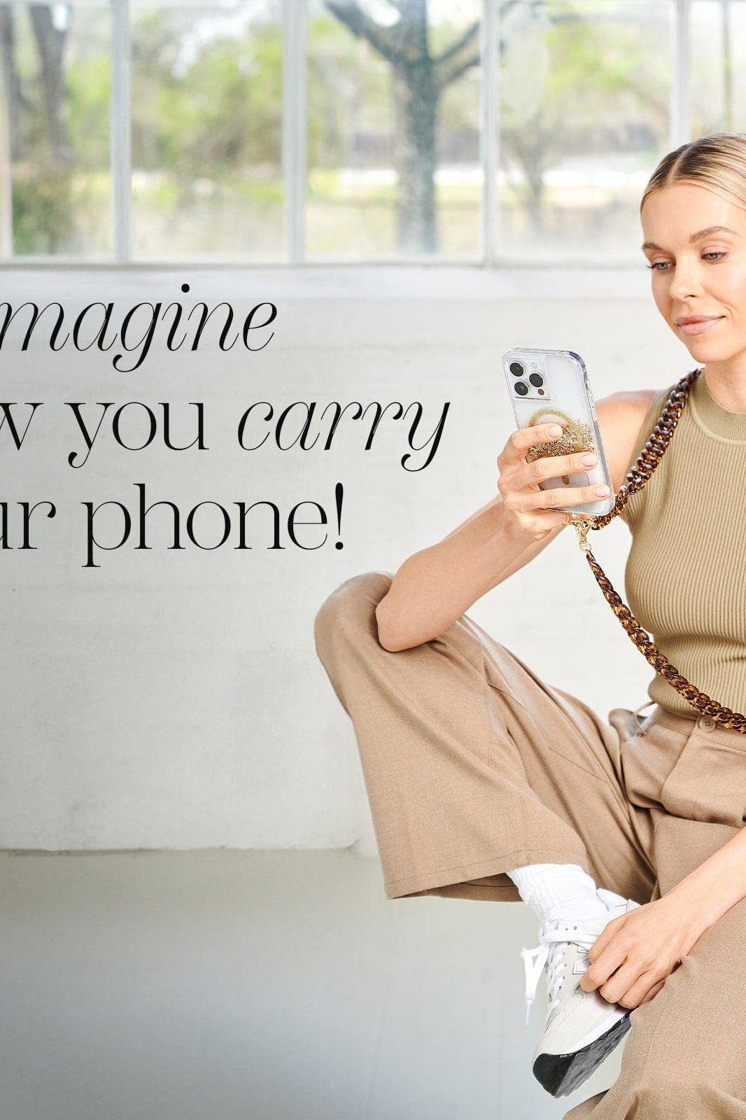 Tortoiseshell Chain Phone Crossbody