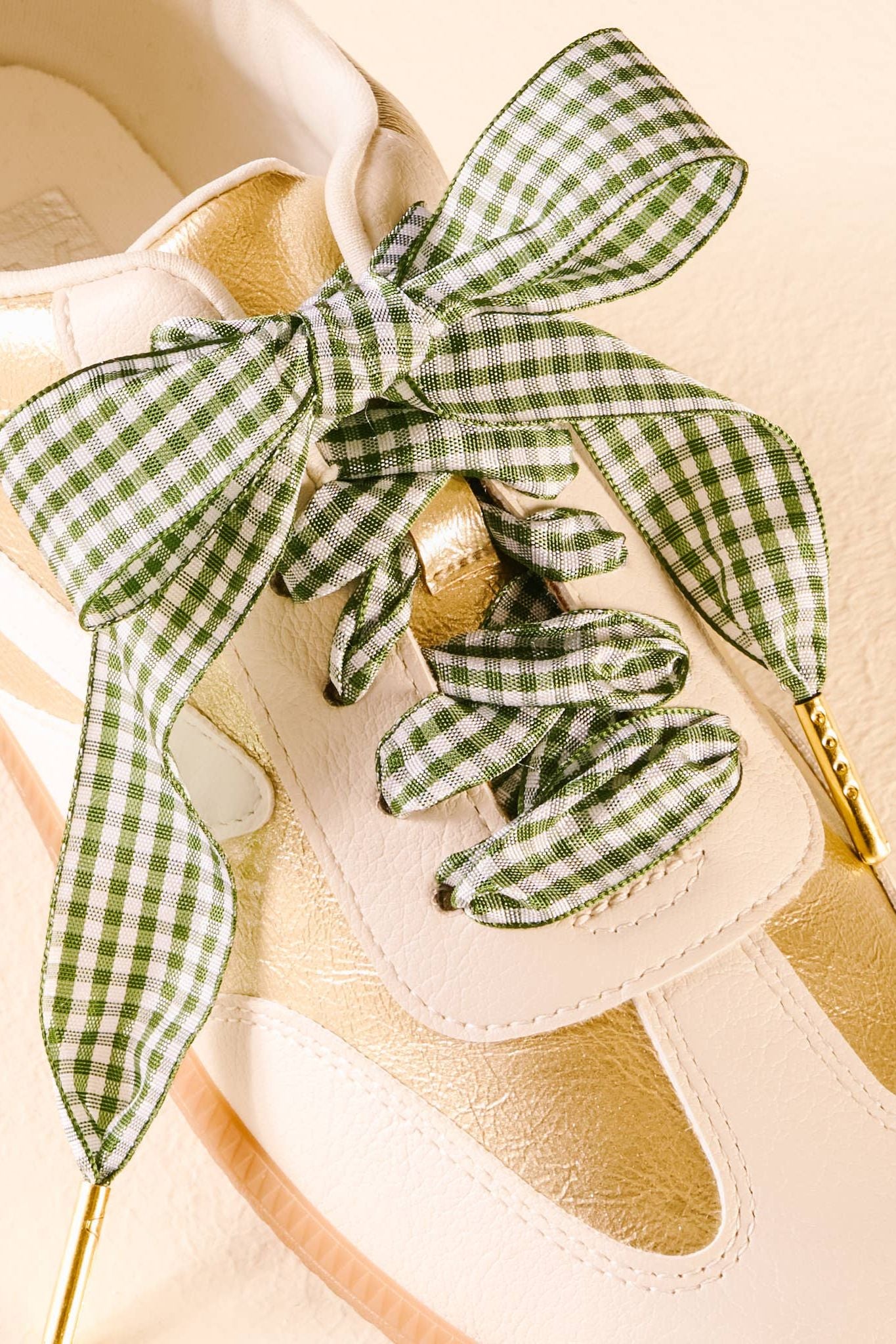 Step It Up Shoelaces-Gingham Green