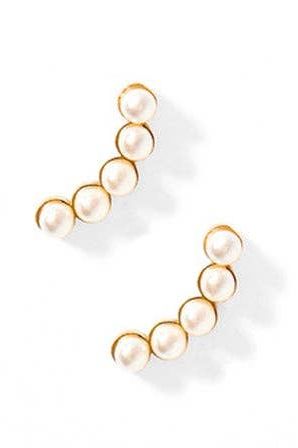 Screwback Stud Earrings - Abigail - Pearl
