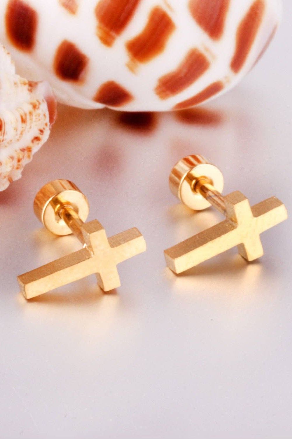 Screwback Stud Earrings - Catherine Cross