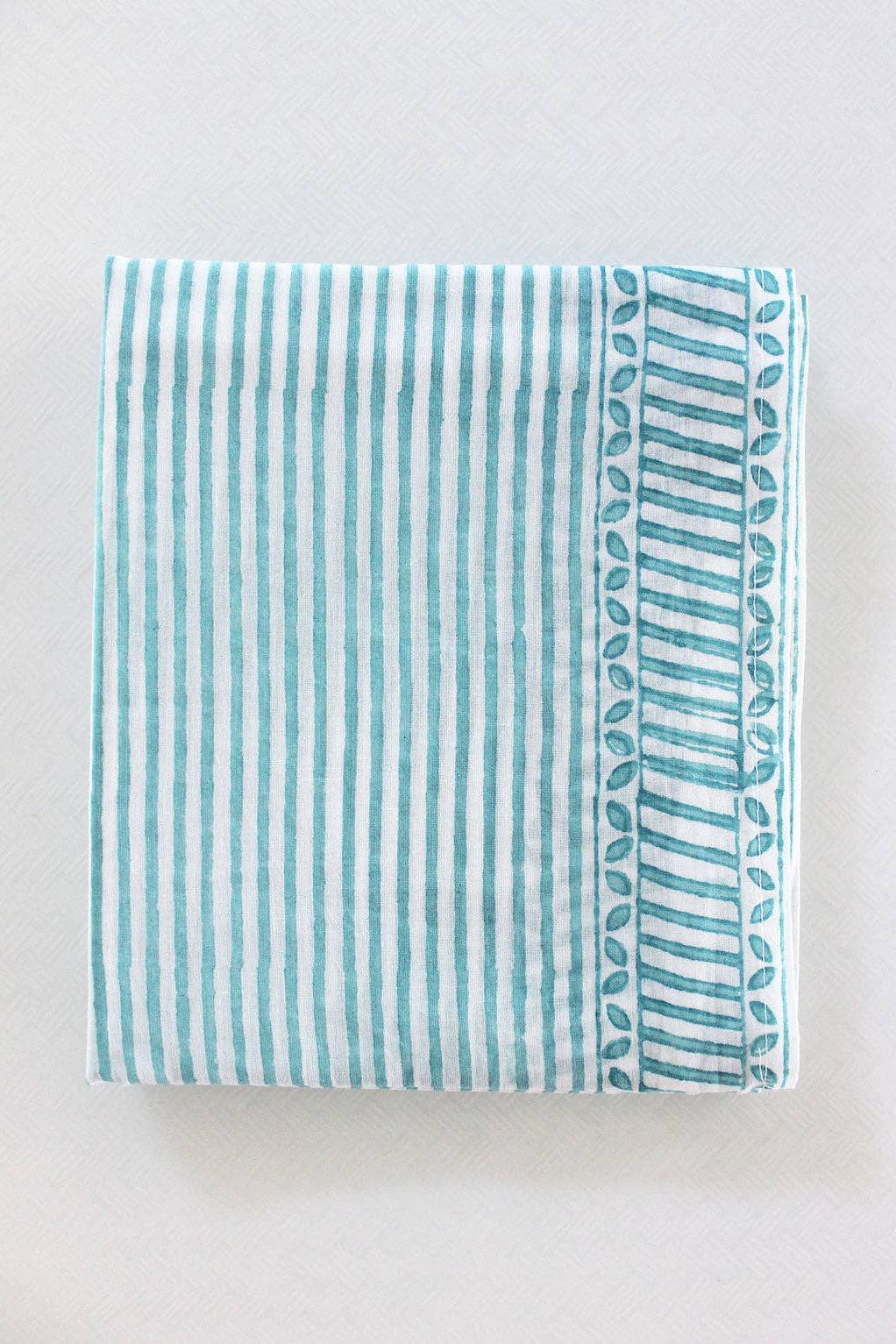 Positano Stripe Pareo in Sea Green