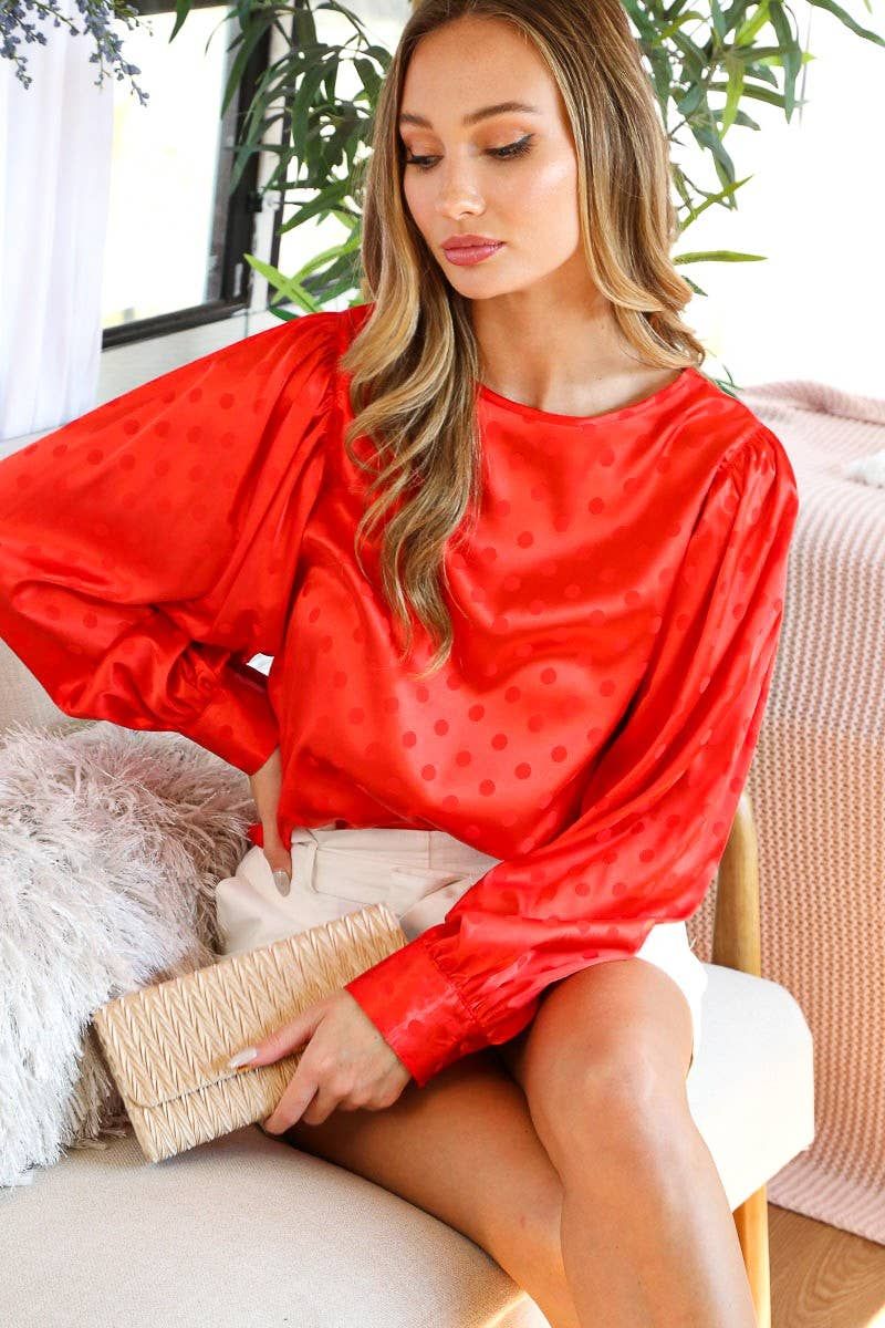 Dot Satin Blouse