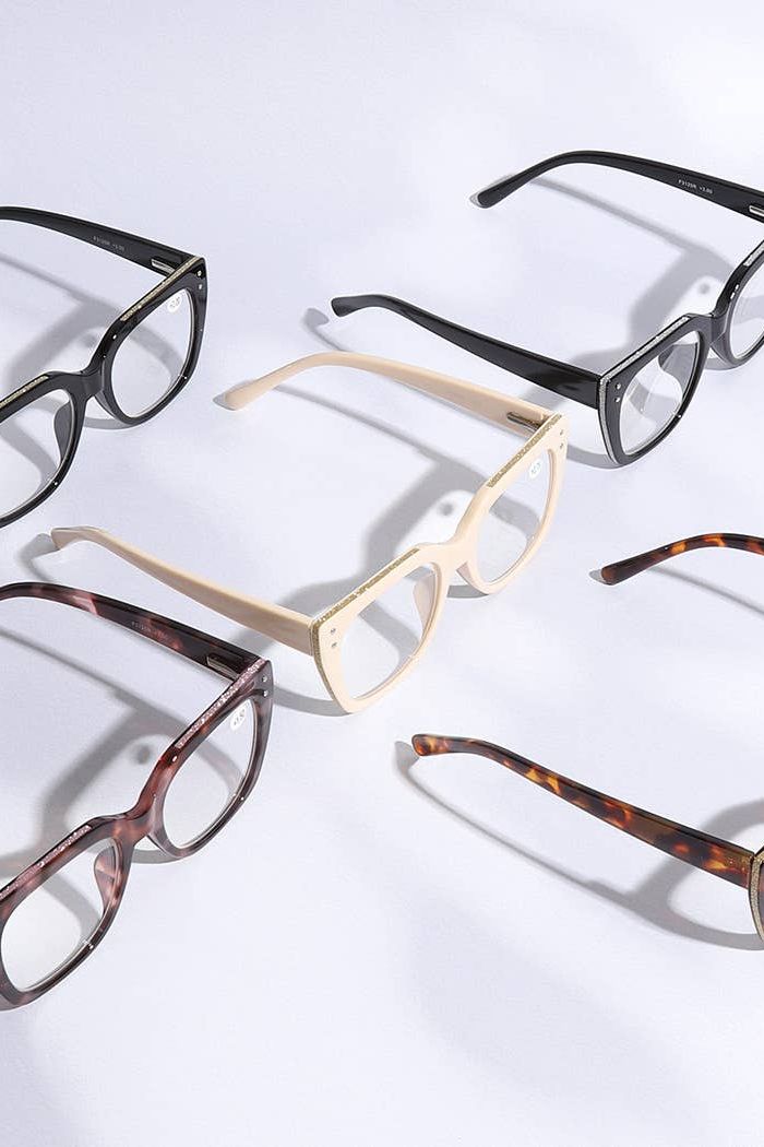 Wide Frame Glitter Side Fashion Reading Glasses