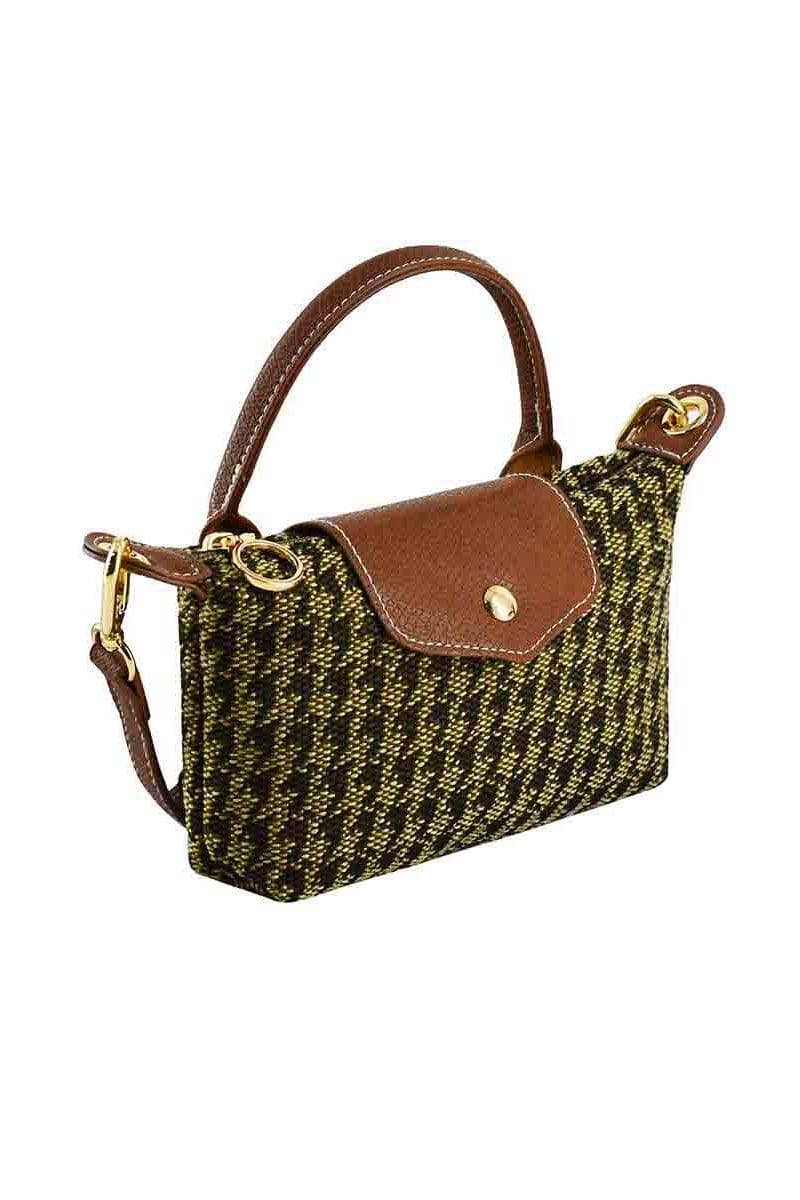 Houndstooth Mini Crossbody Bag