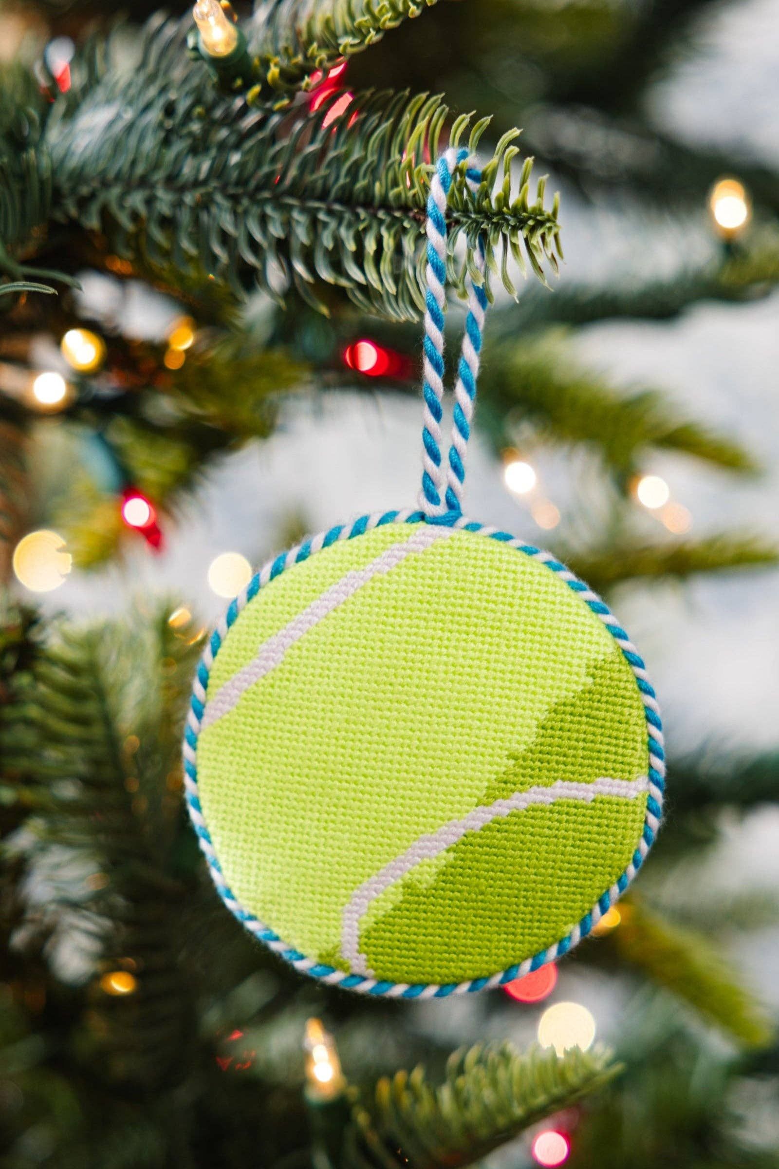 Needlepoint Icon Ornament - Tennis Ball