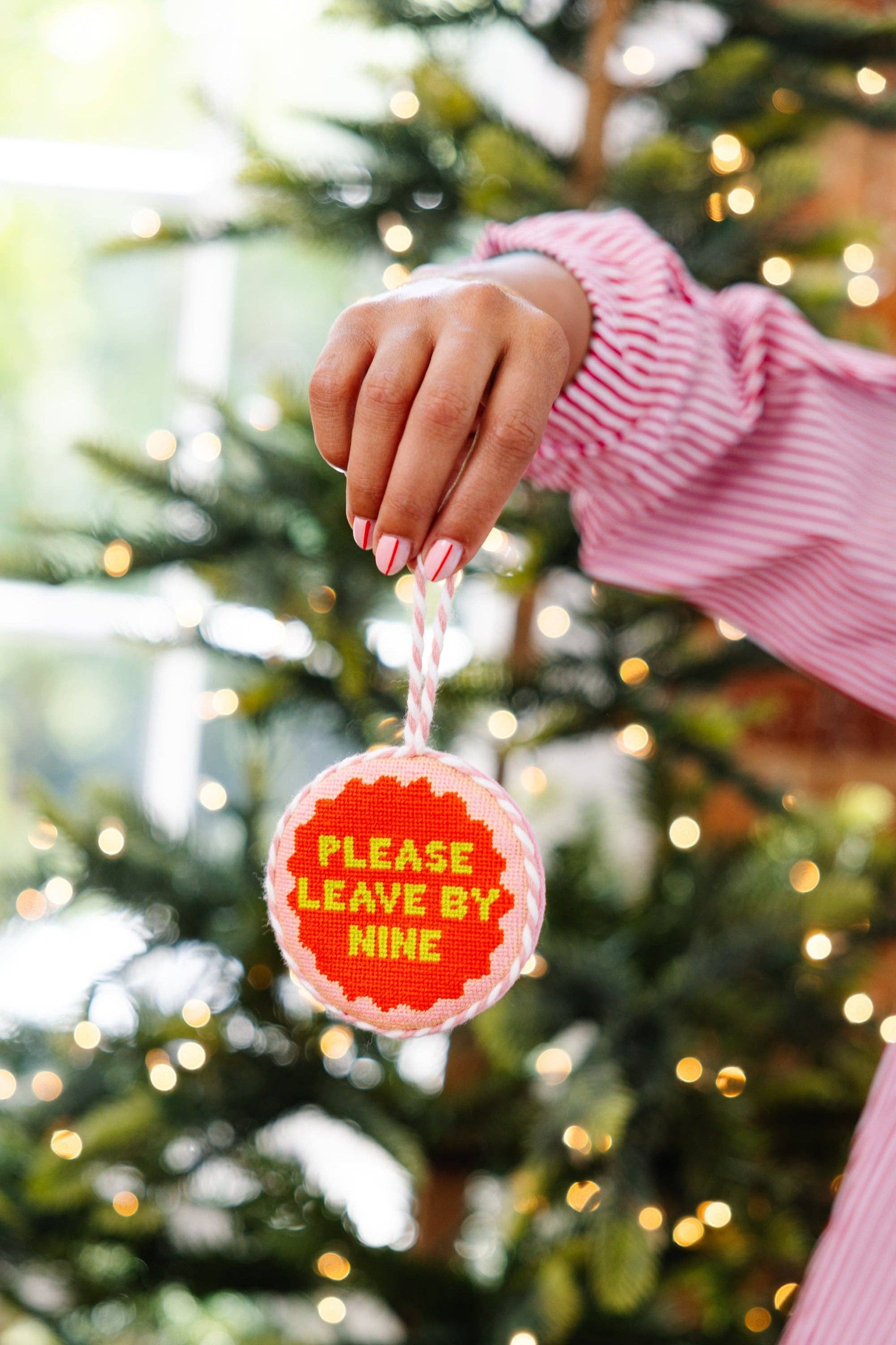 Needlepoint Ornament - Leave by Nine