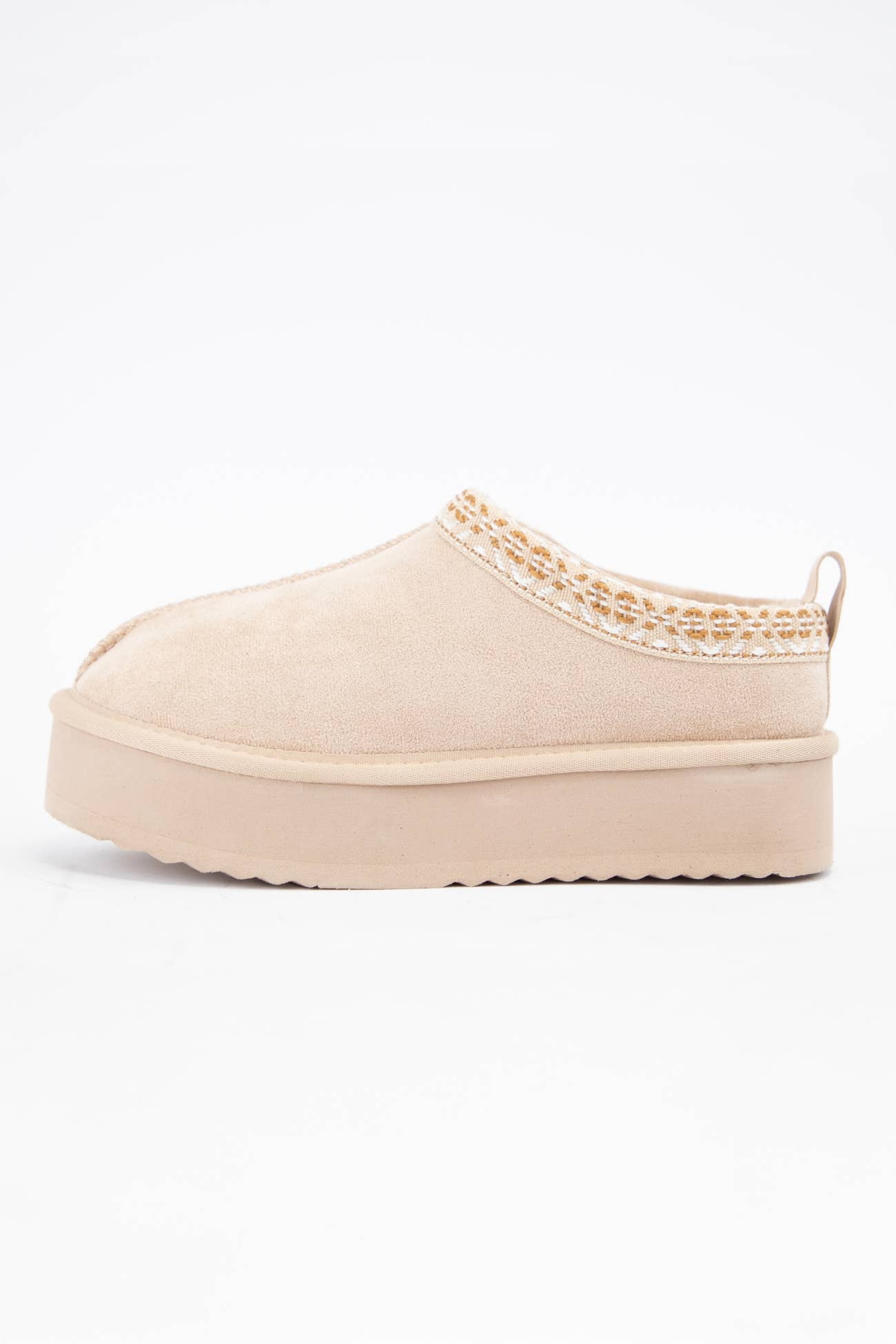 EAGLE EMBROIDERED PLATFORM SHERPA FUR LINED SLIPPERS