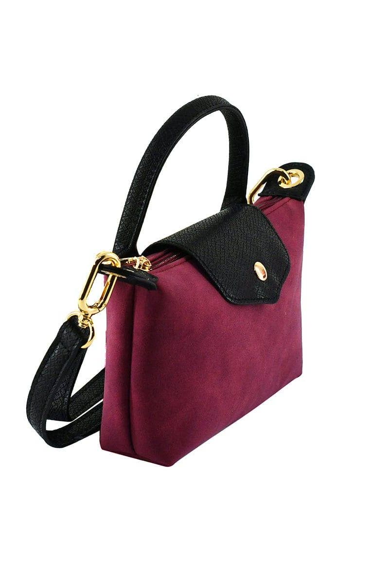 SU781 Faux Suede Mini Crossbody Bag
