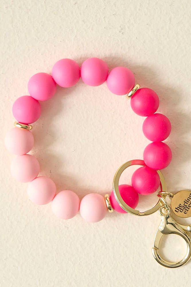 Hands-Free Keychain Wristlet-Tickled Pink