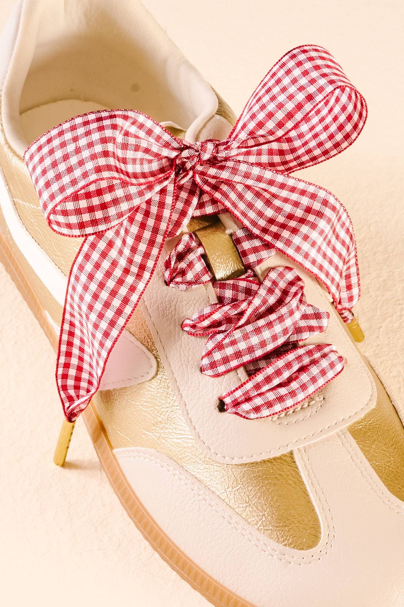 Step It Up Shoelaces-Gingham Red