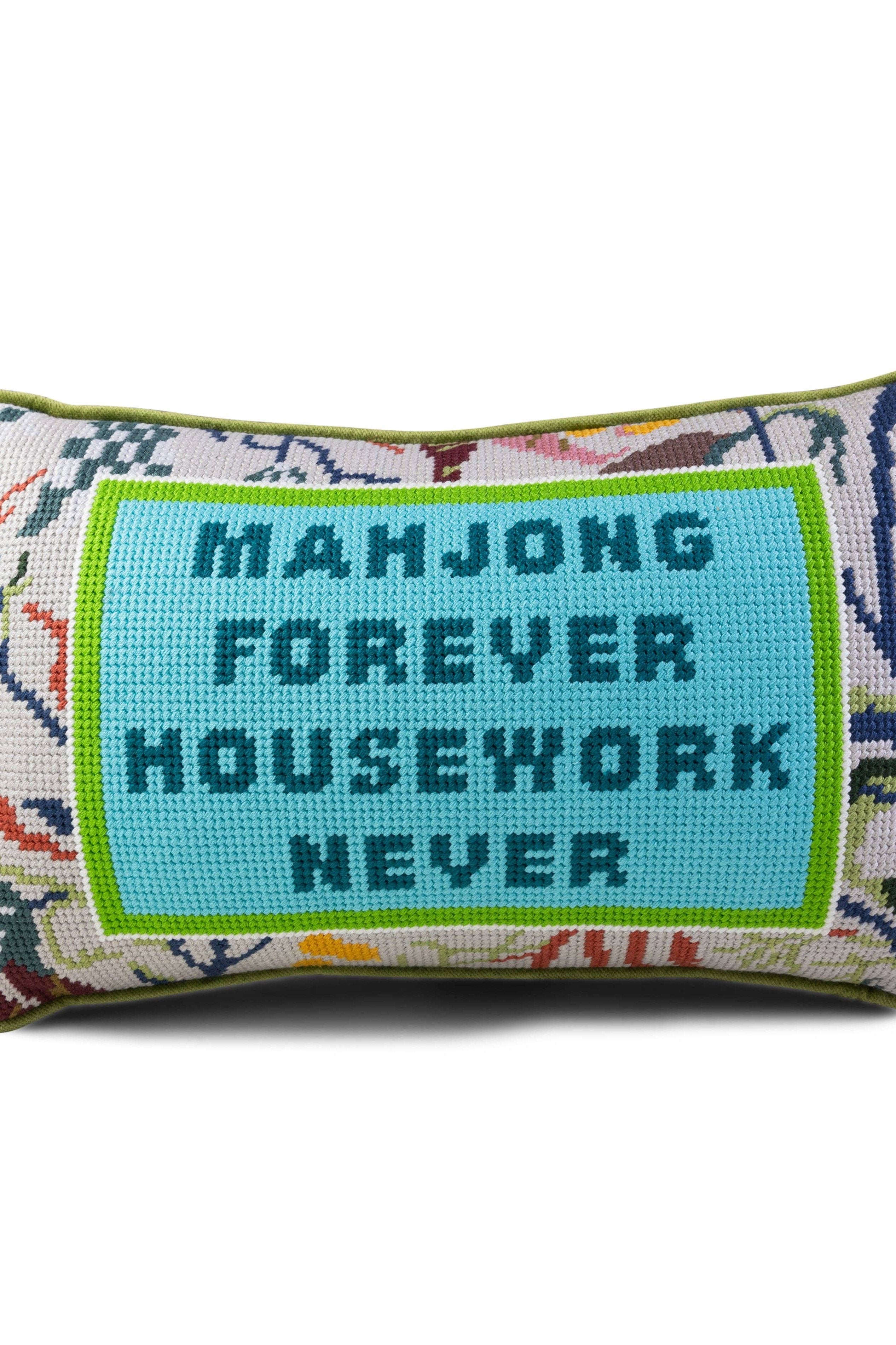Mahjong Needlepoint Pillow