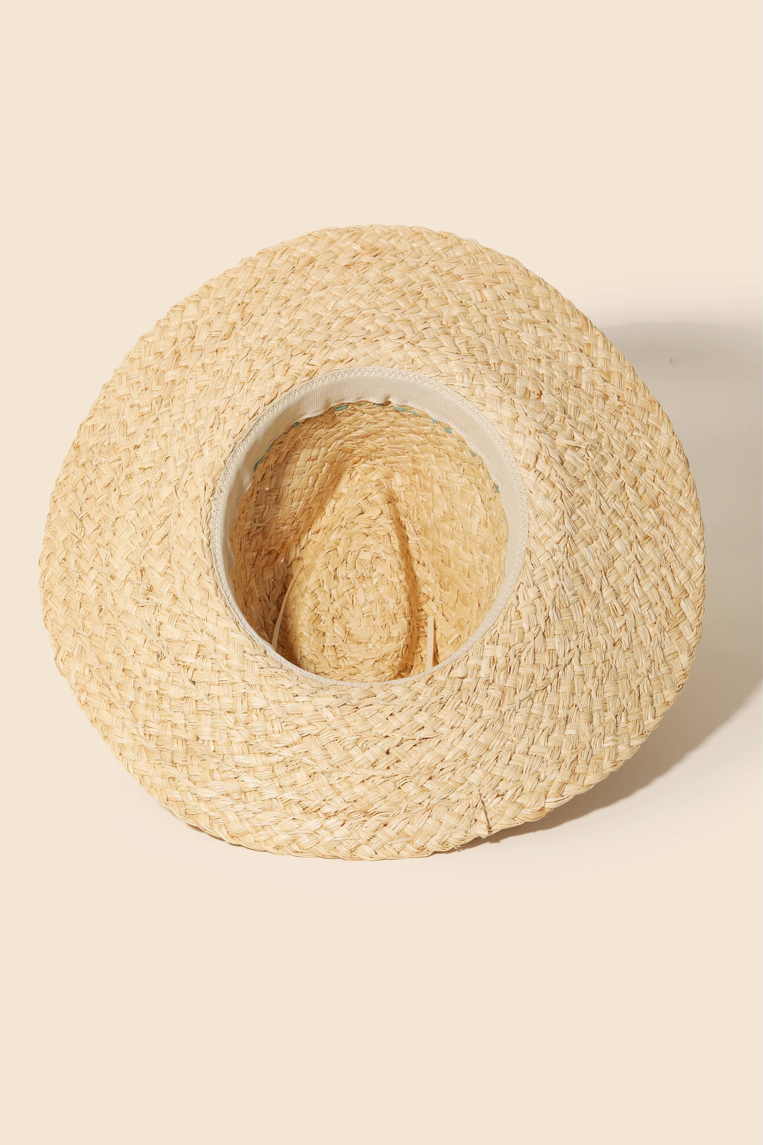 Braided Leaf Strap Straw Hat