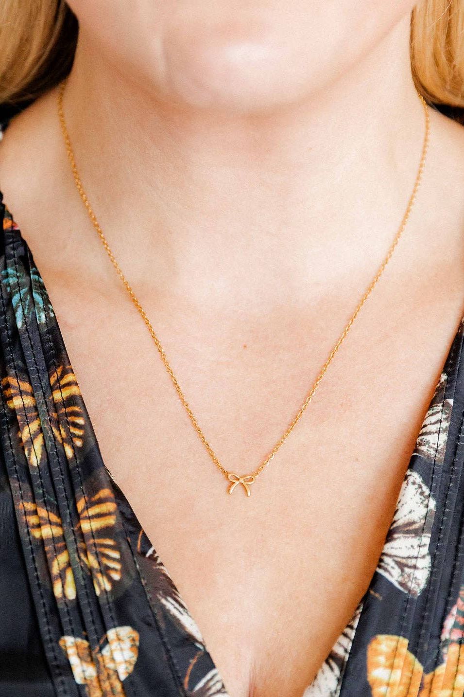 Necklace - Sadie Bow Gold