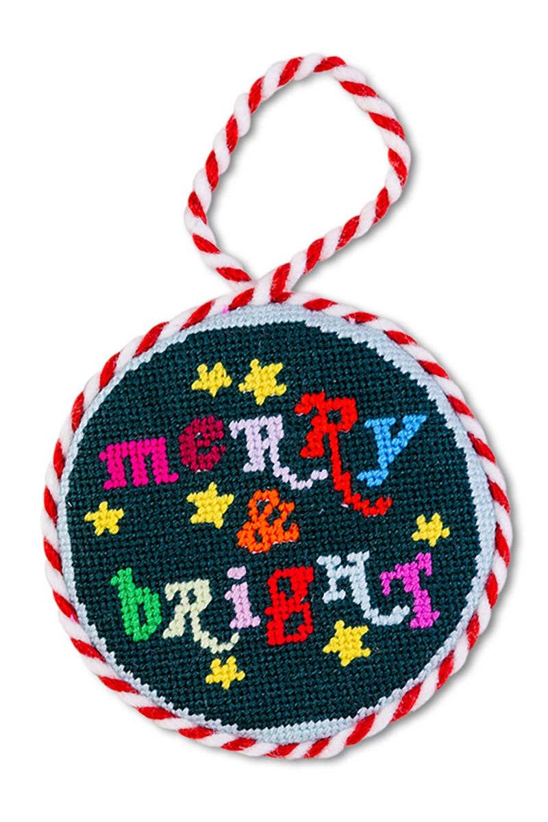 Needlepoint Ornament - Merry & Bright