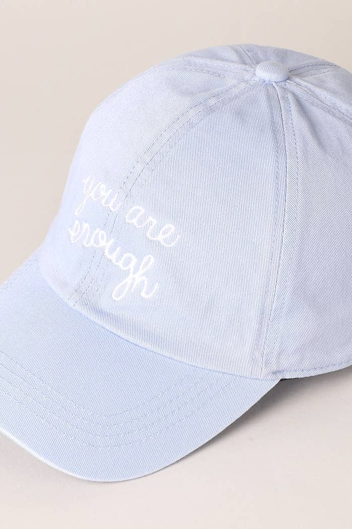 You Are Enough Embroidered Letters Baseball Cap