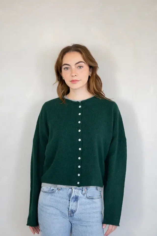 Good Thinking Scalloped Button-Front Cropped Cardigan