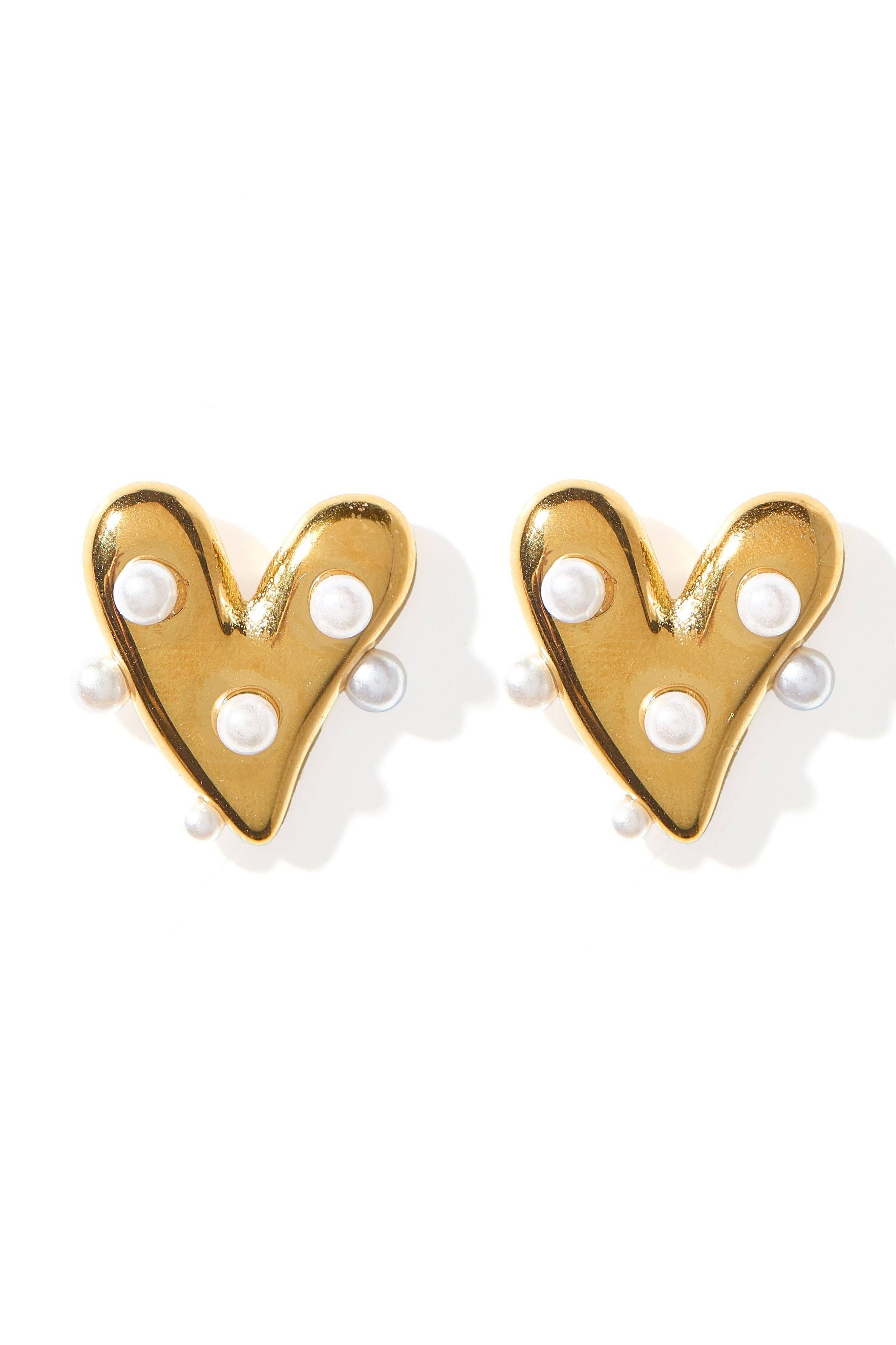 Bristol Heart Pearl Earrings