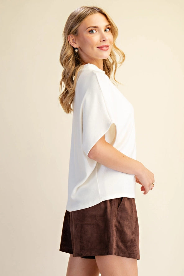 Soft Launch Soft Knit Short Sleeve Sweater Top