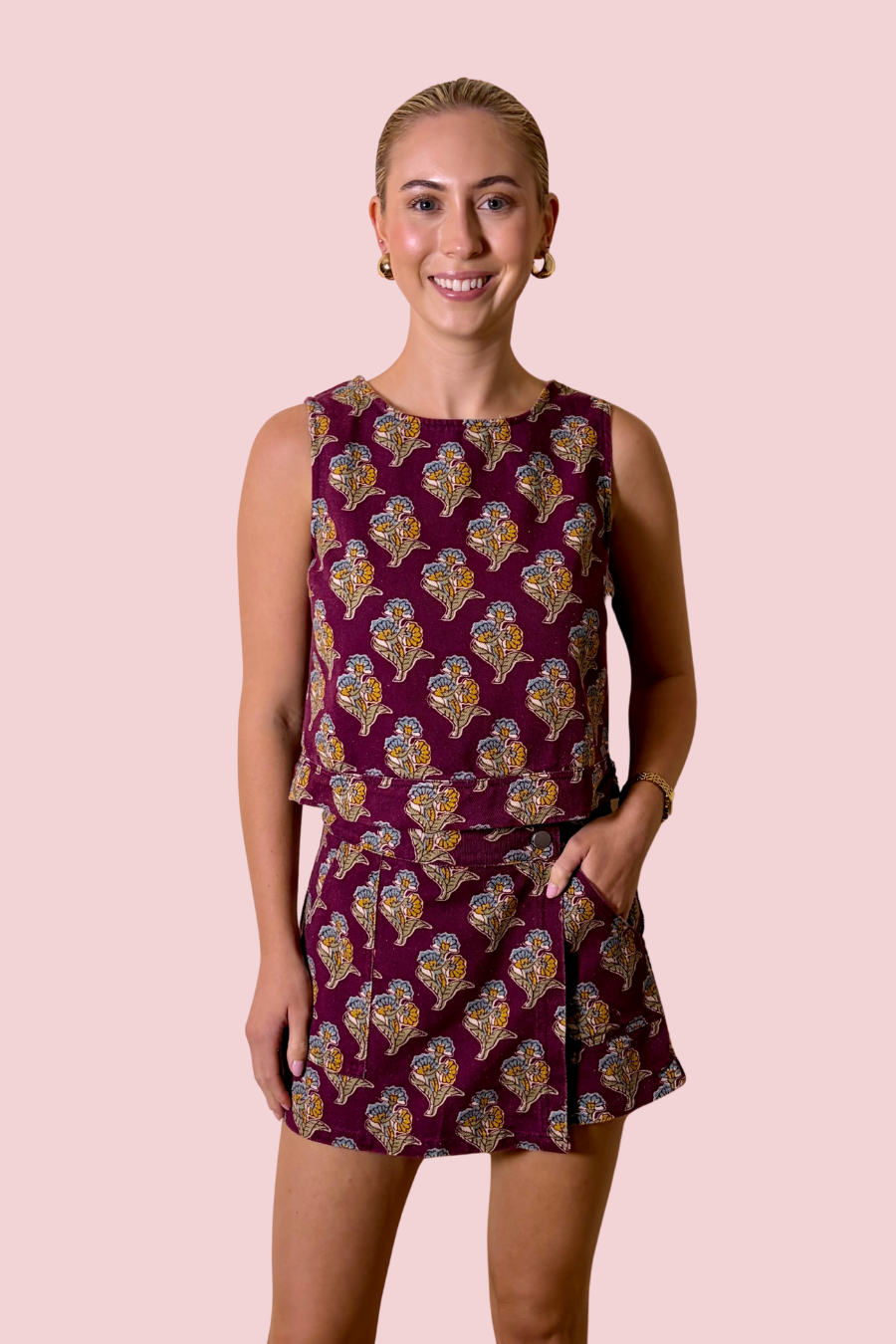 Bloom With a View Printed Sleeveless Top