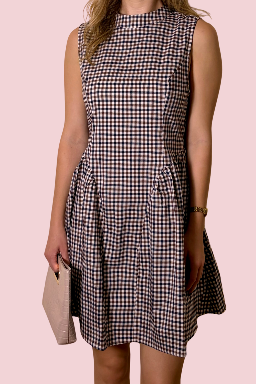Check In Gingham Check Fit-and-Flare Mini Dress