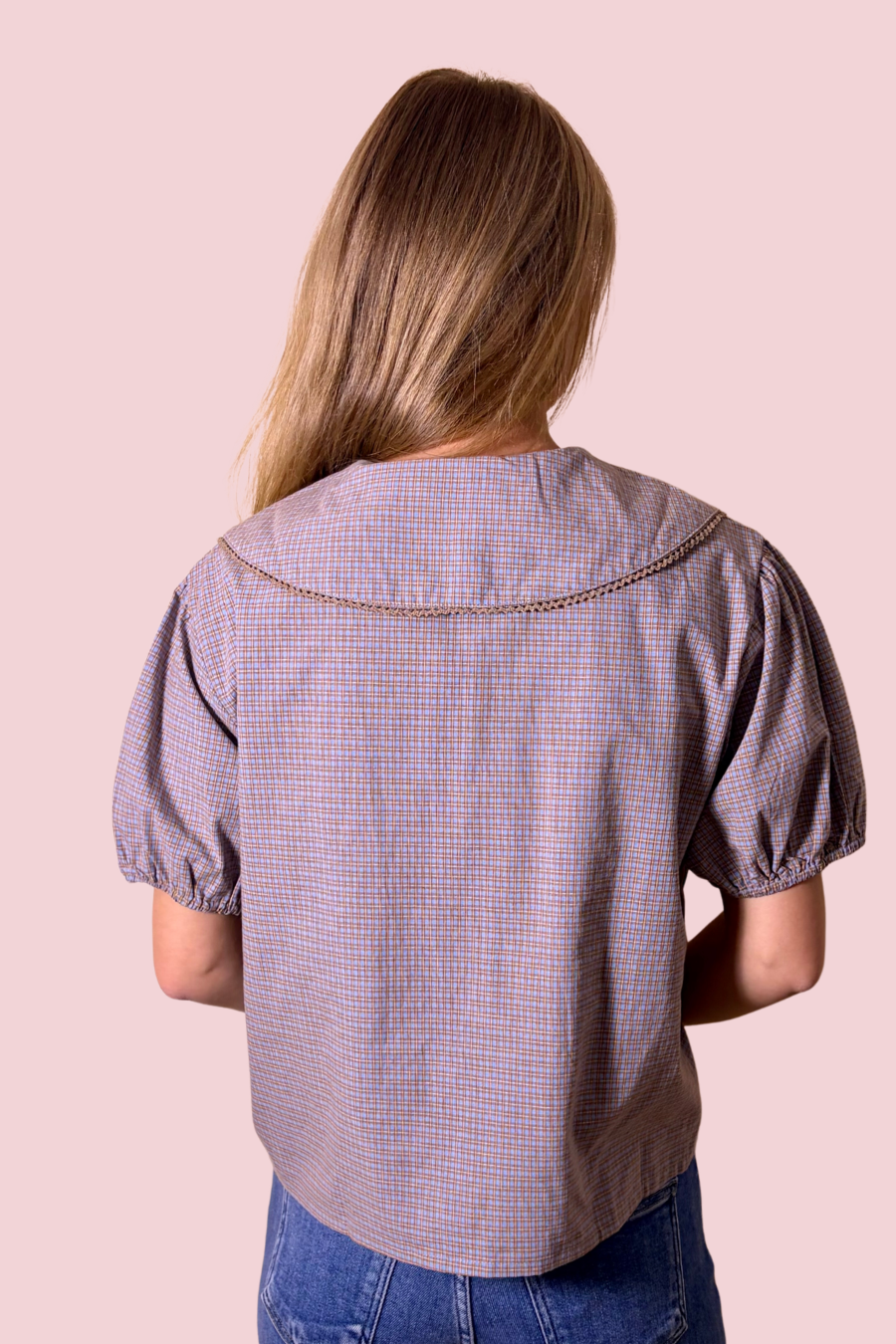 Prim & Proper Plaid Sailor Collar Blouse