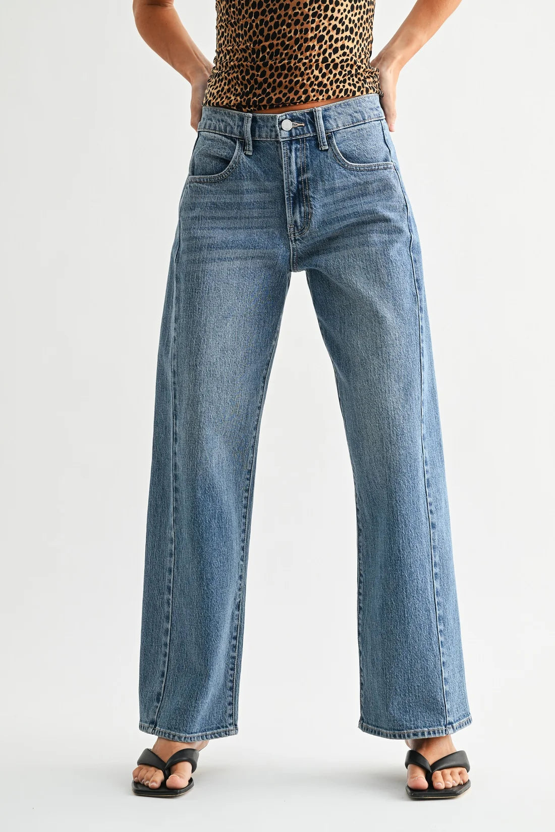Leg Room High-Rise Wide Leg Jeans