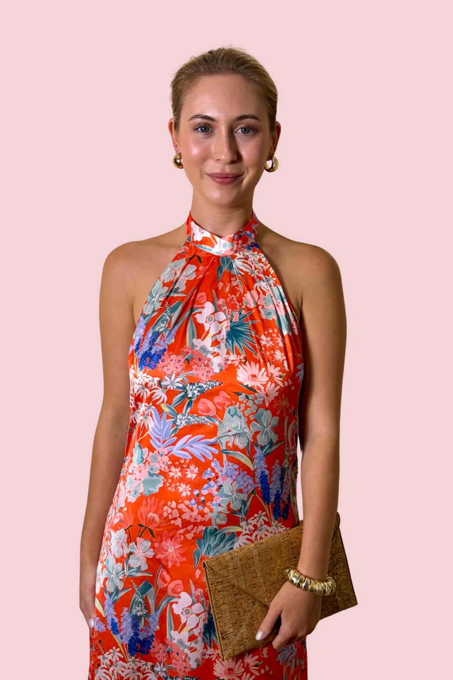Paradise Found Floral Halter Neck Maxi Dress