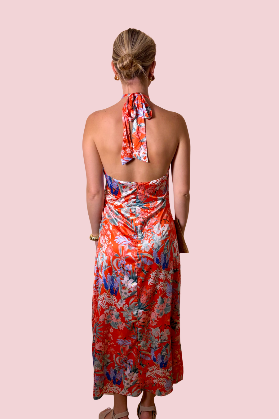 Paradise Found Floral Halter Neck Maxi Dress