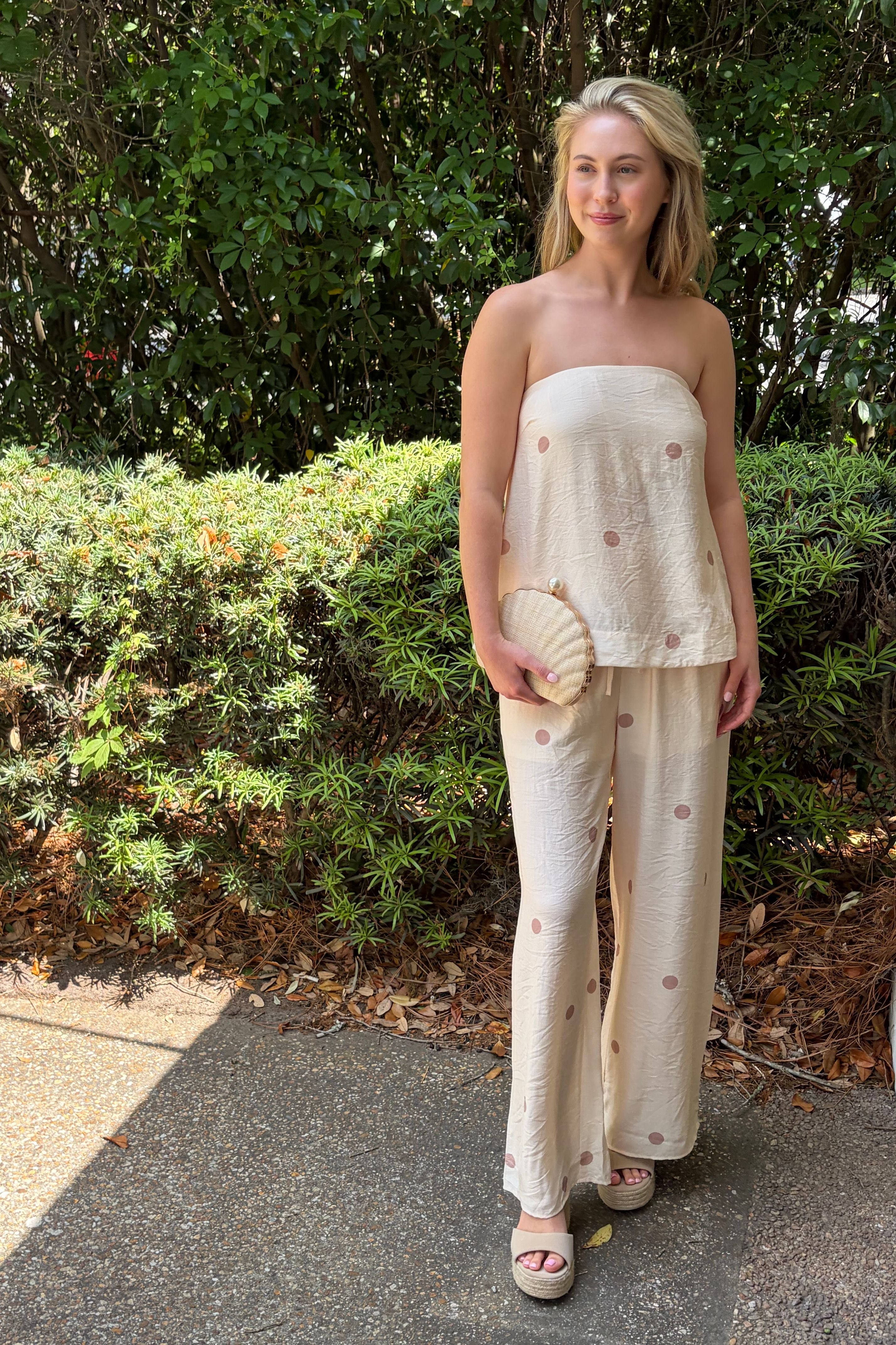 Soft Spot Strapless Polka Dot Top with Relaxed Fit and Lightweight Fabric