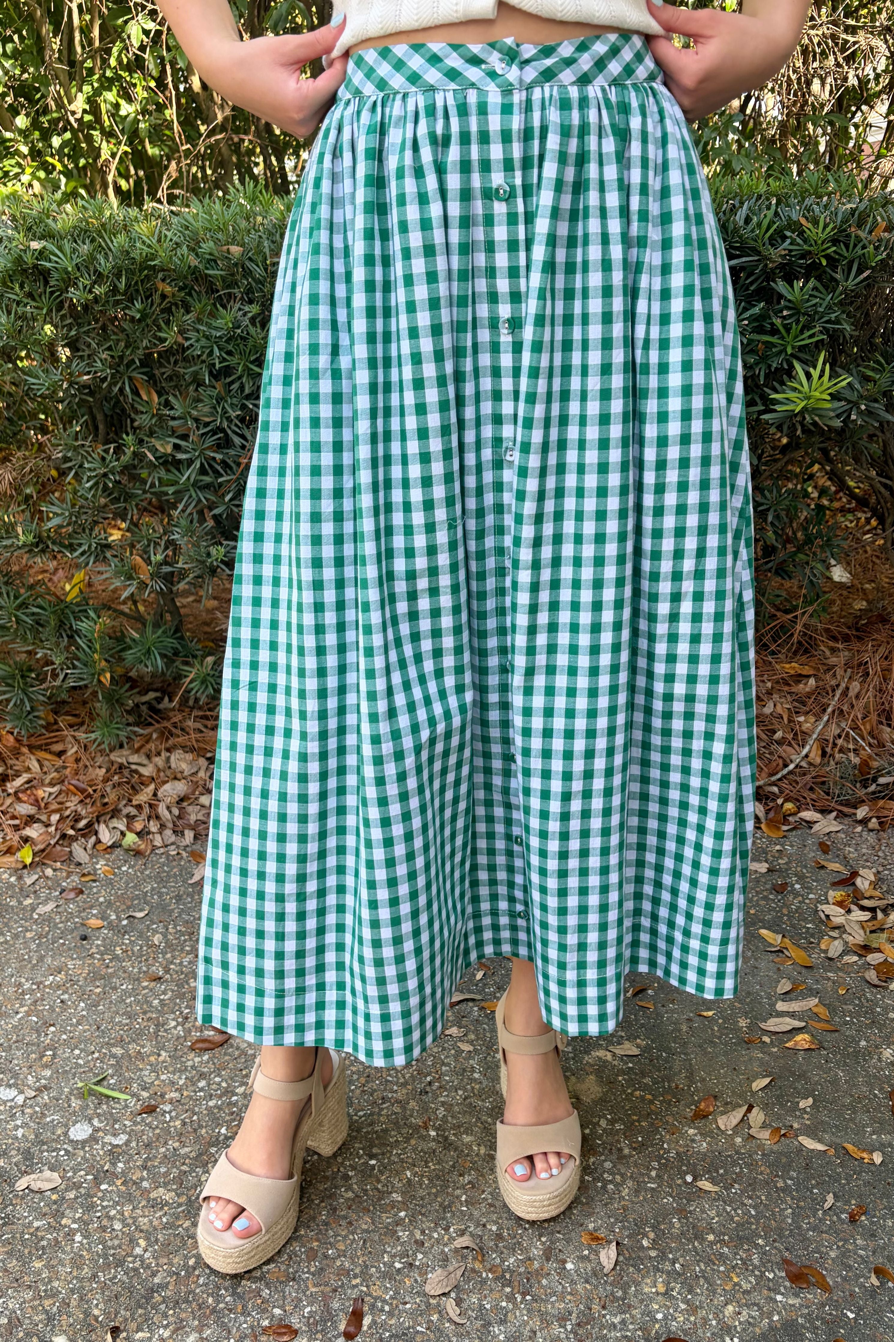 Green With Envy Gingham Midi