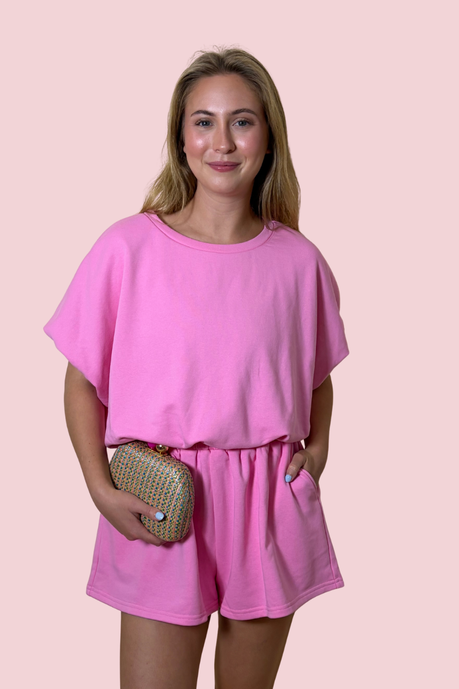 Pretty Chill Women’s Pink Lounge Set Two Piece