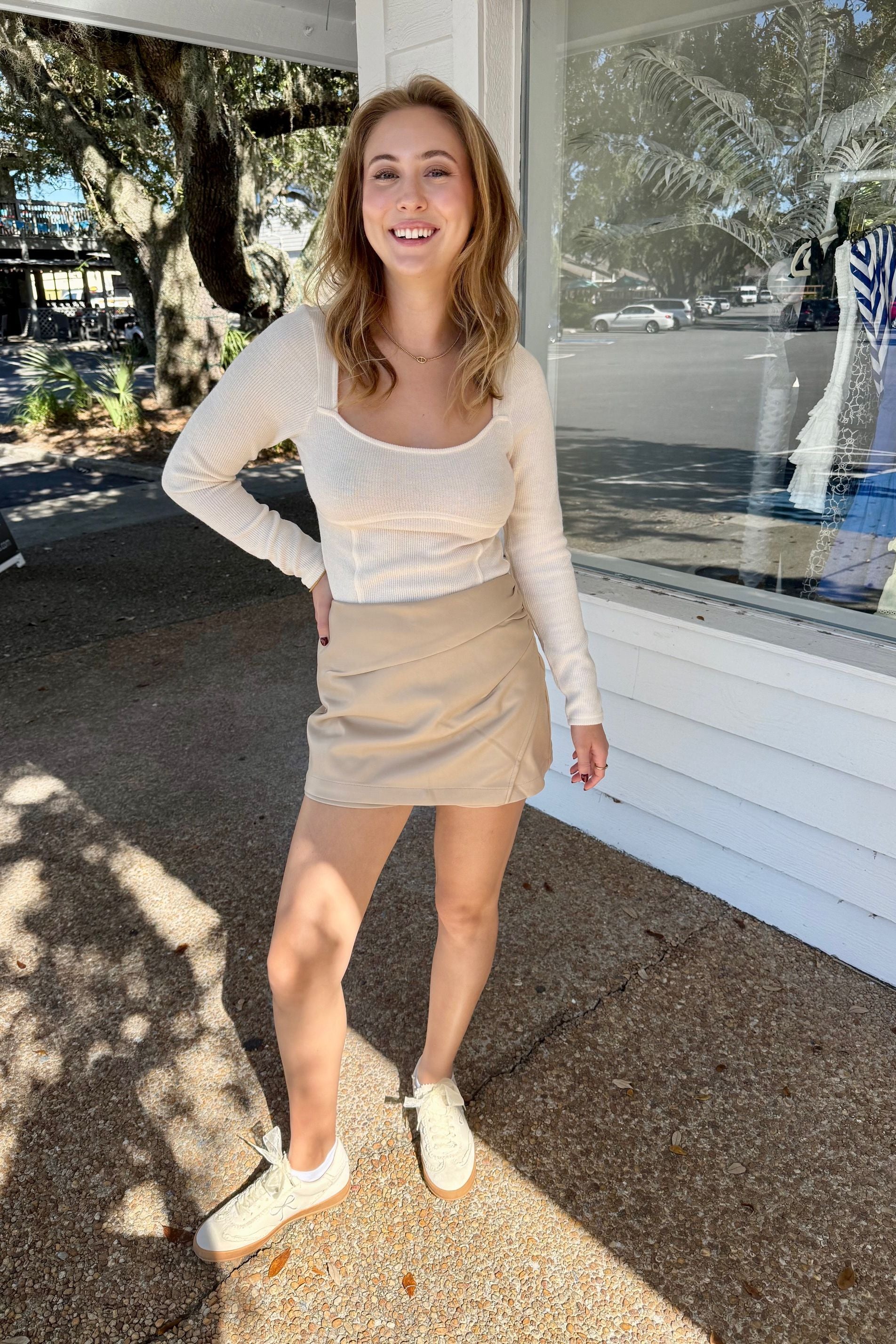 Feel The Beat Vegan Leather Skort