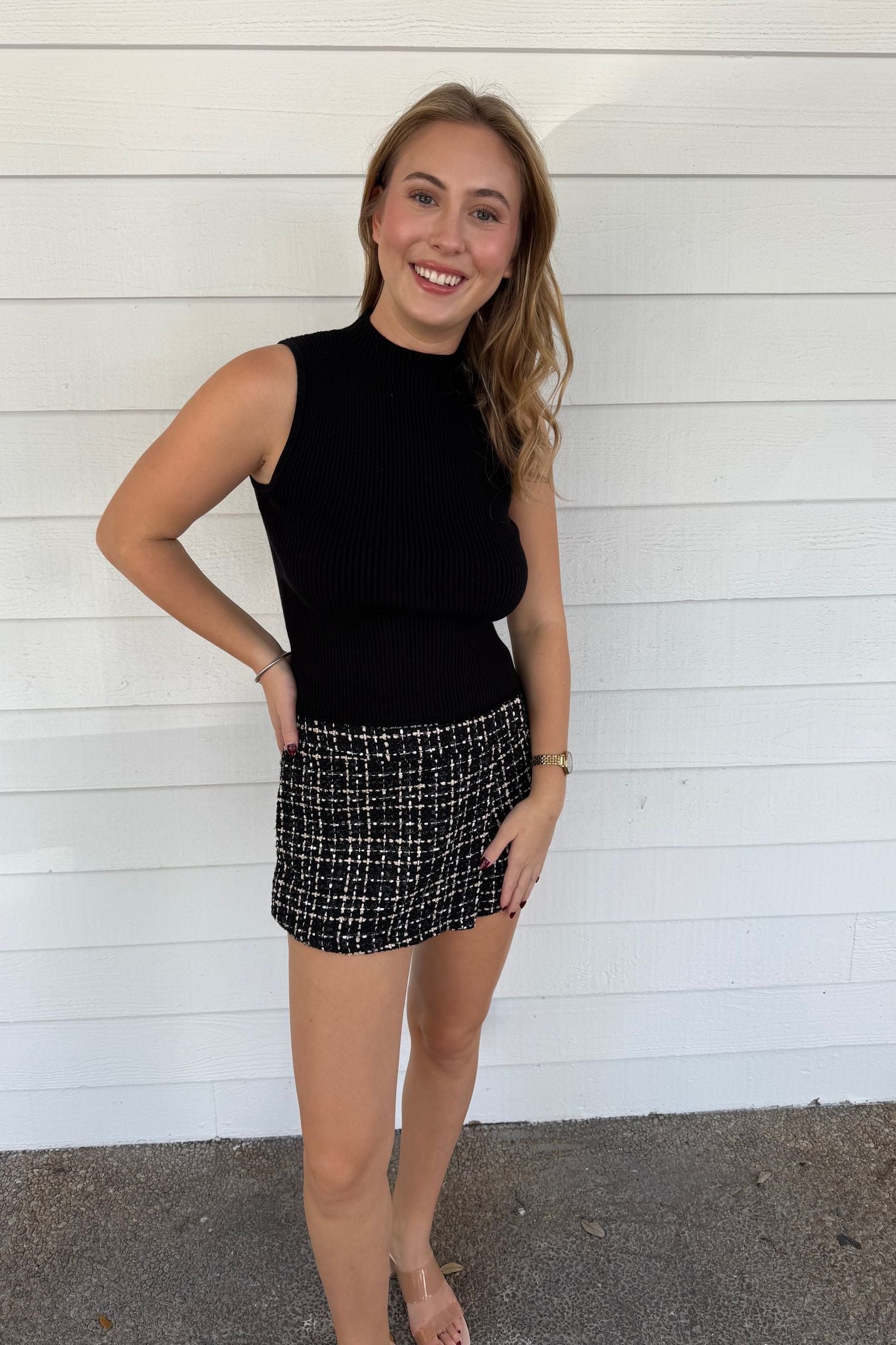 The Metallic Tweed Skirt
