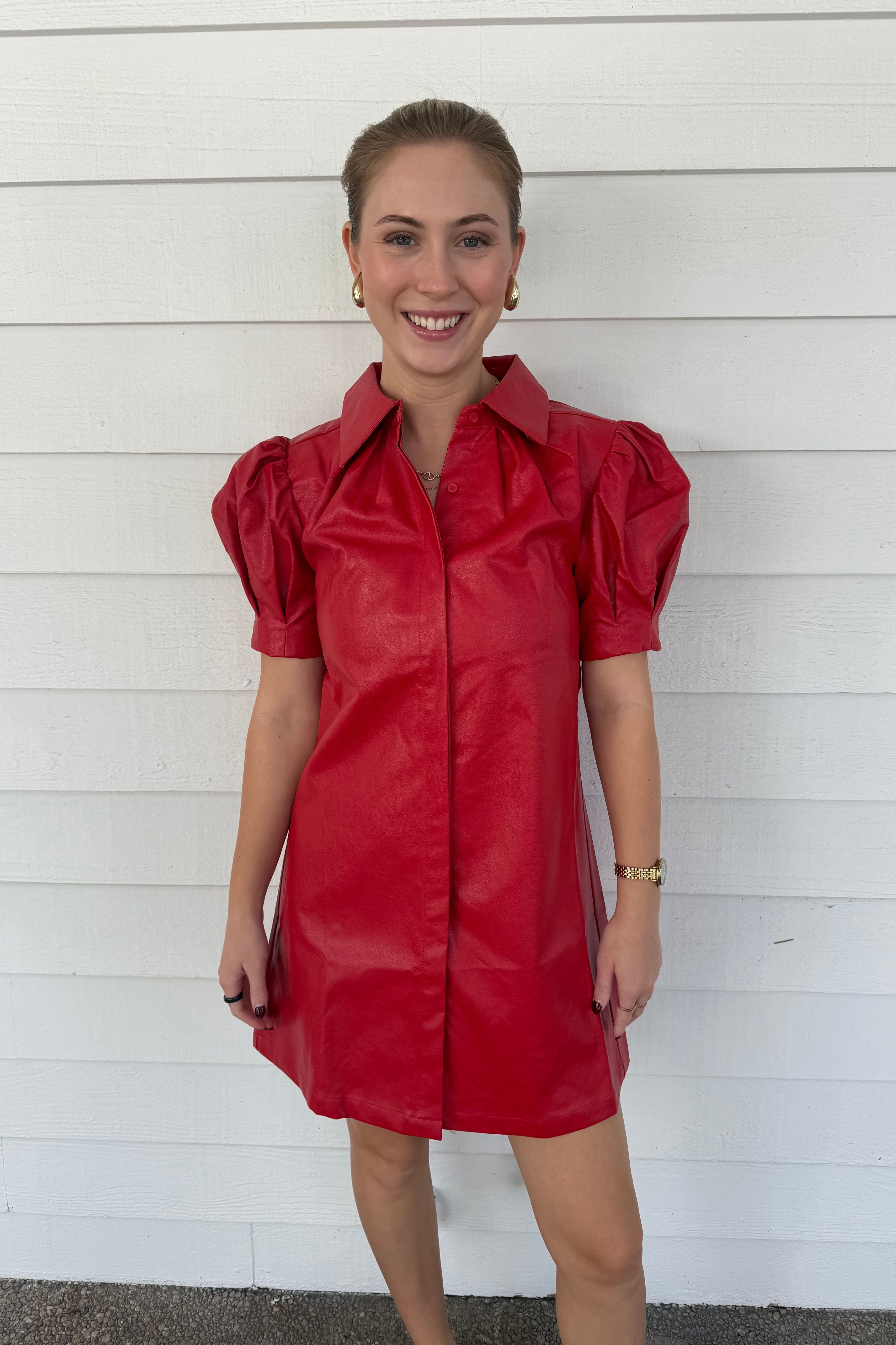 Vera Vegan Leather Mini Dress