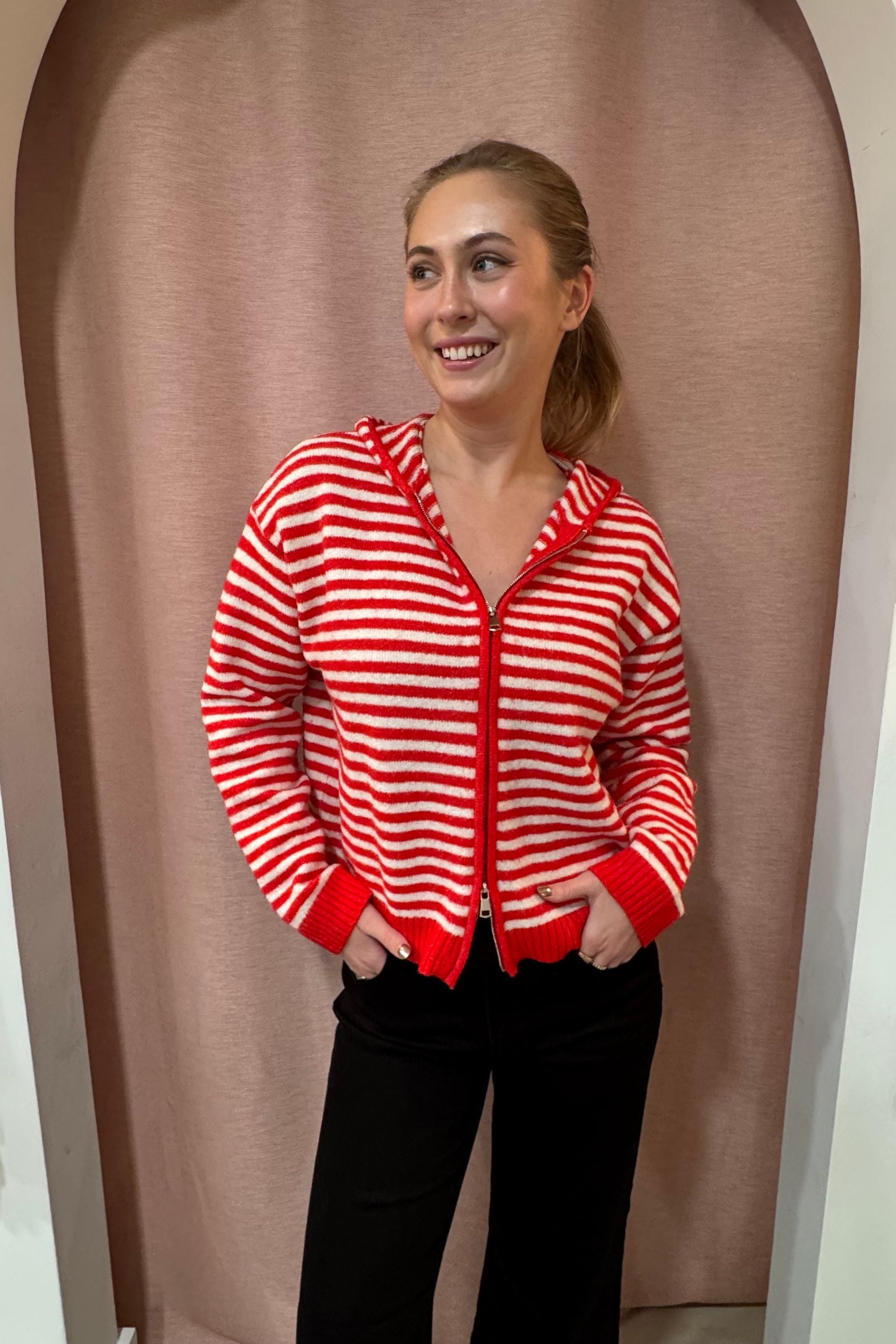 The Harper Stripe Zip-Up