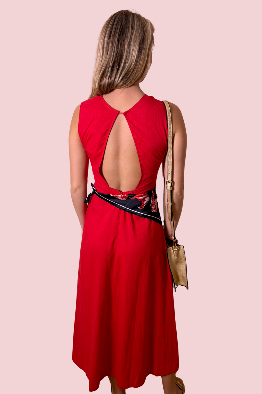 Stop & Stare Red Sleeveless Maxi Dress with Open Back Detail