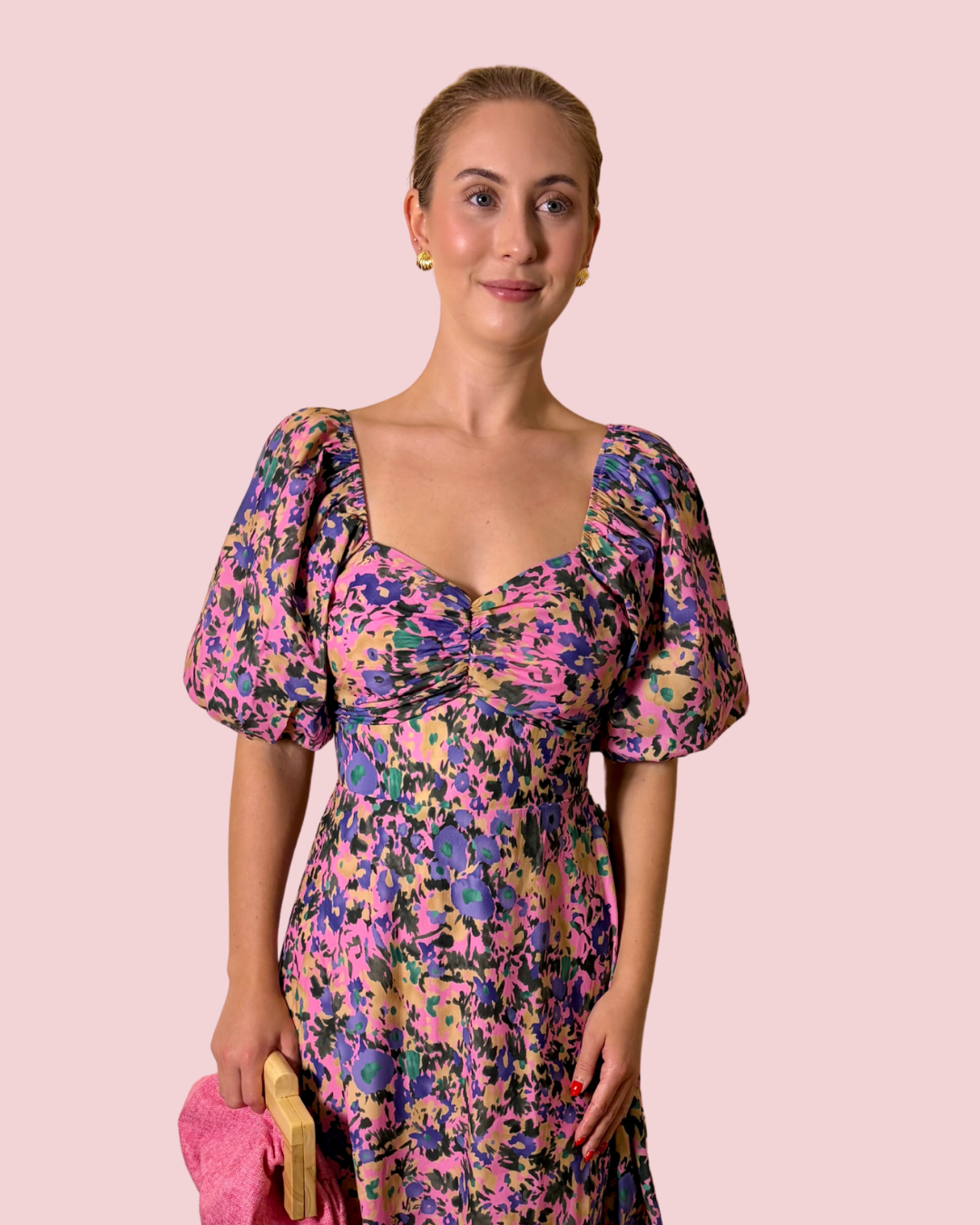 Blooming Lovely Floral Puff Sleeve Maxi Dress