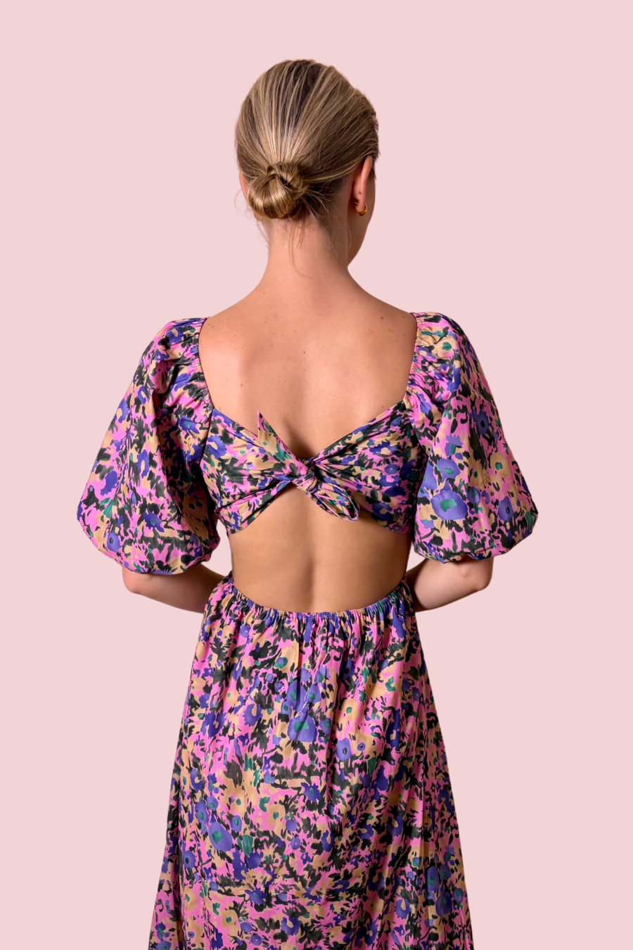 Blooming Lovely Floral Puff Sleeve Maxi Dress