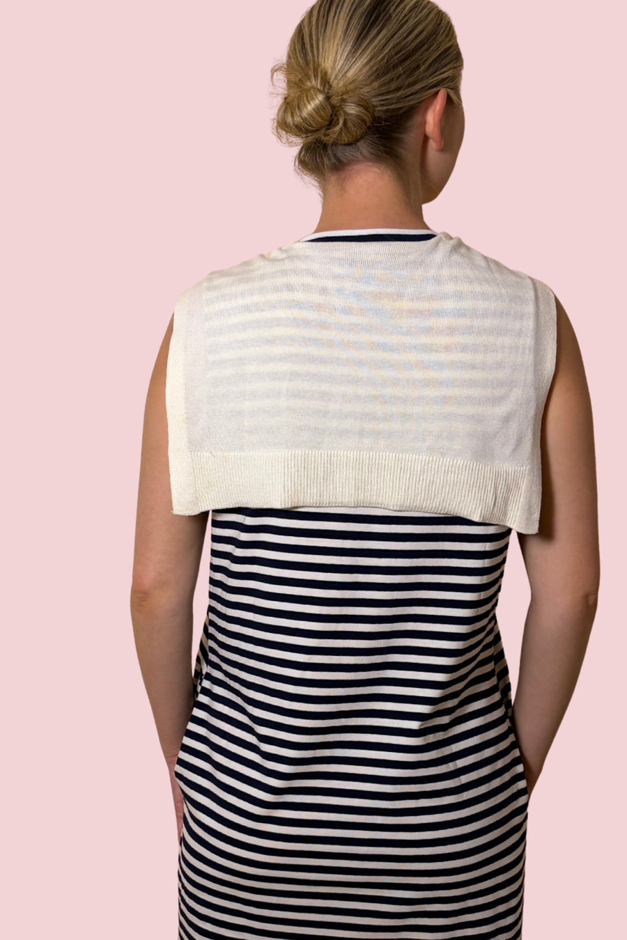 Madeline Striped Sleeveless Mini Dress with Pockets and Relaxed Fit