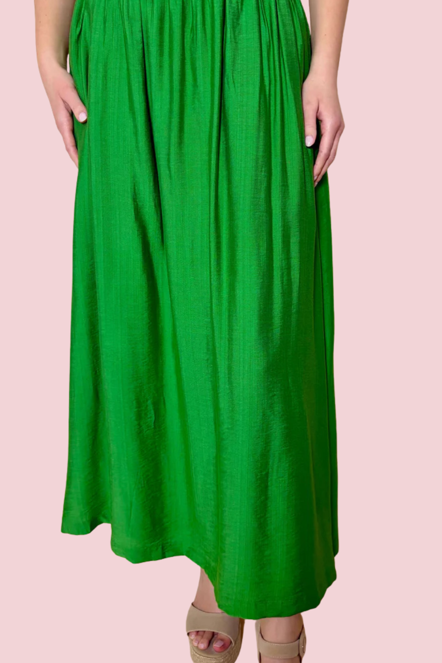 Kelly Maxi Skirt with Elastic Waist and Flowy A-Line Silhouette