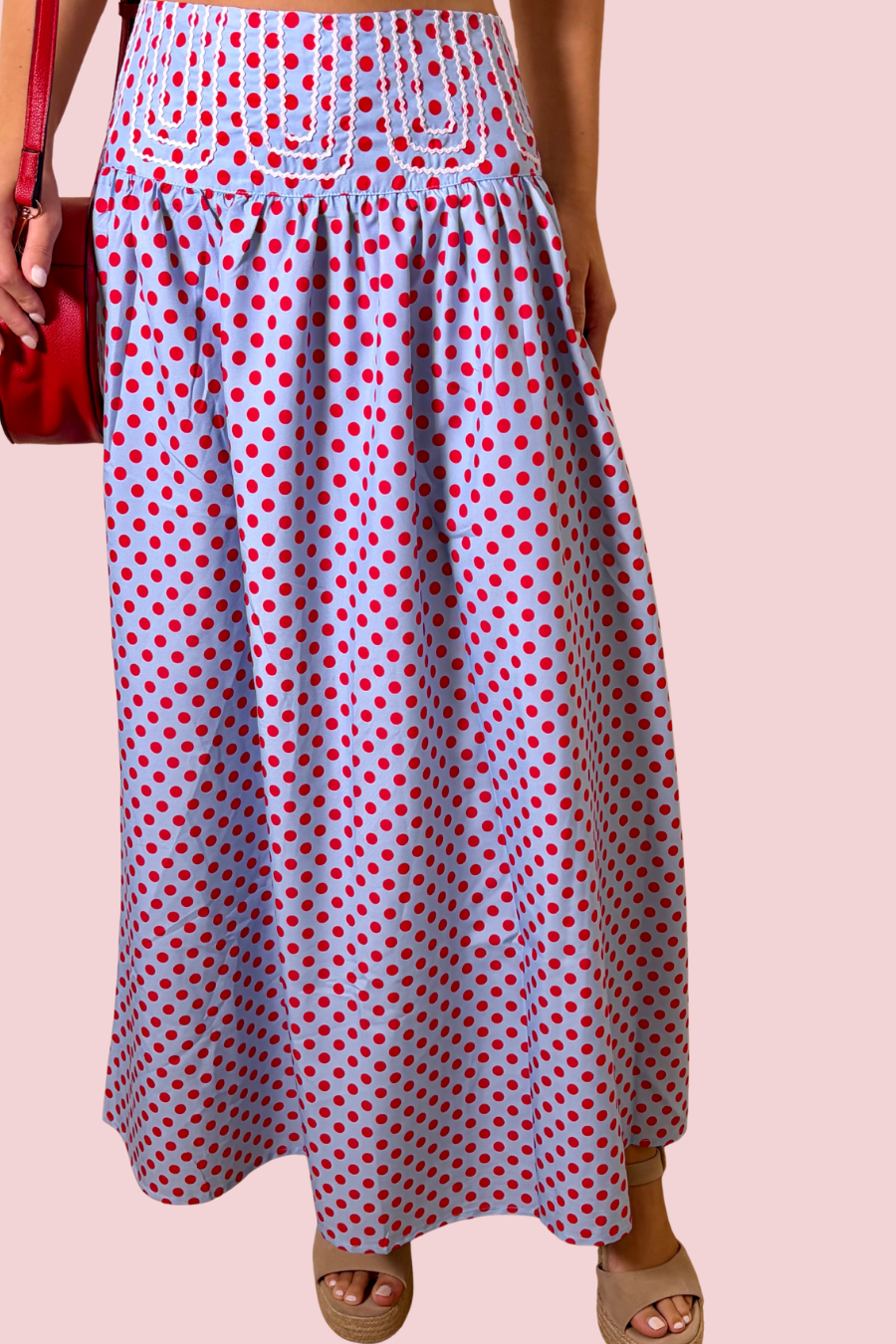 Pretty Please Polka Dot Crop Top & Maxi Skirt Matching Set