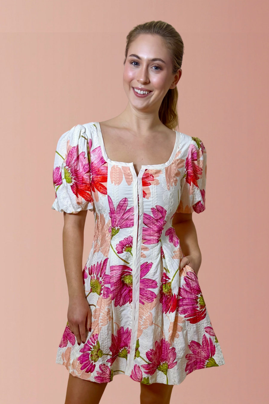 Blushing Bloom Mini Dress