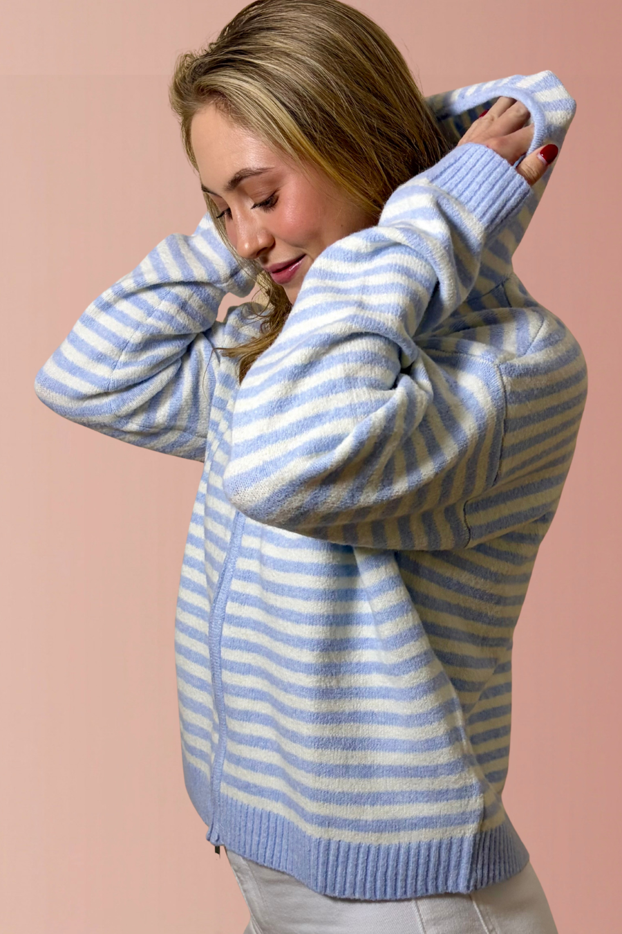 The Harper Stripe Zip-Up
