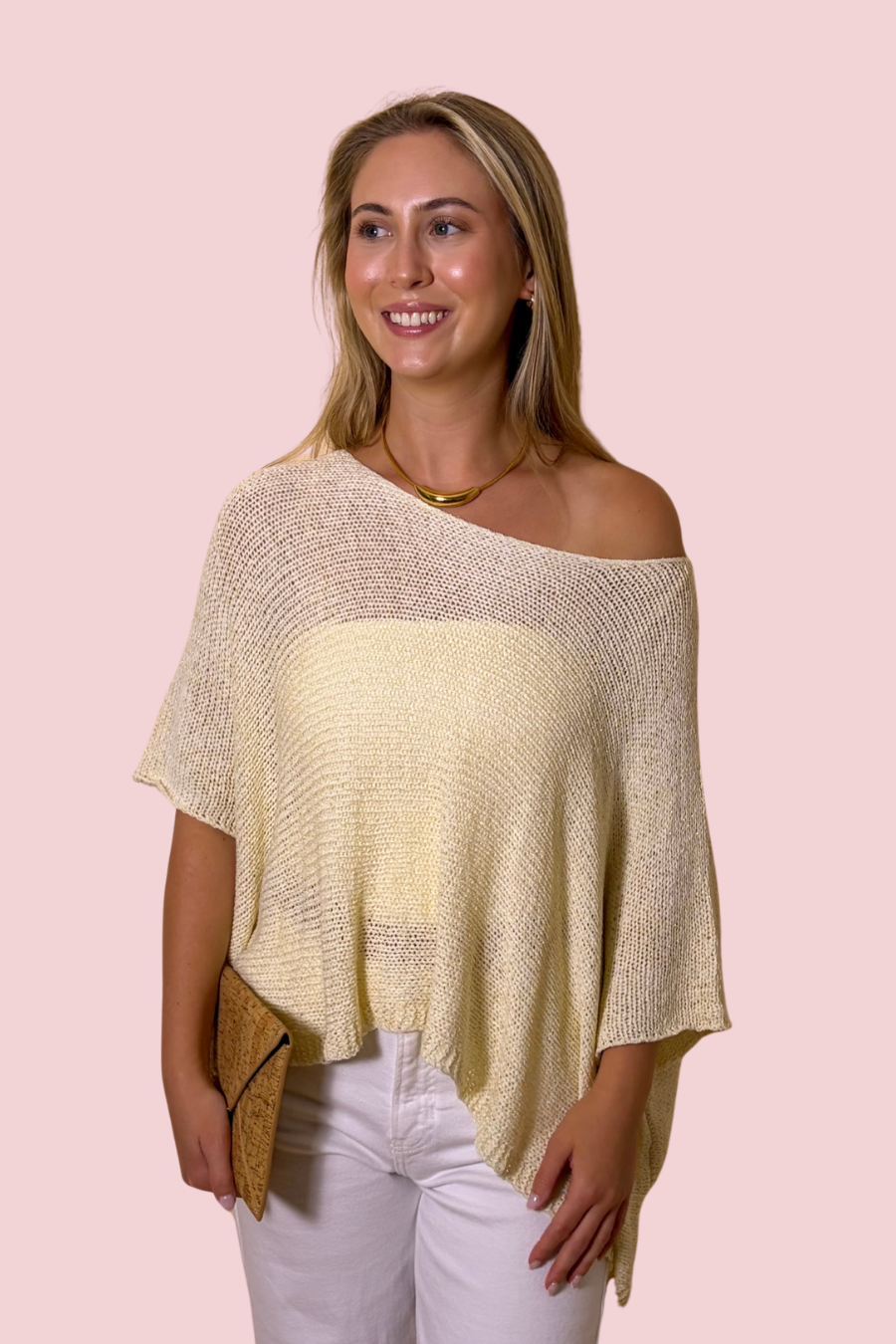 No Plans Needed Crochet Knit Pullover Top with Relaxed Fit