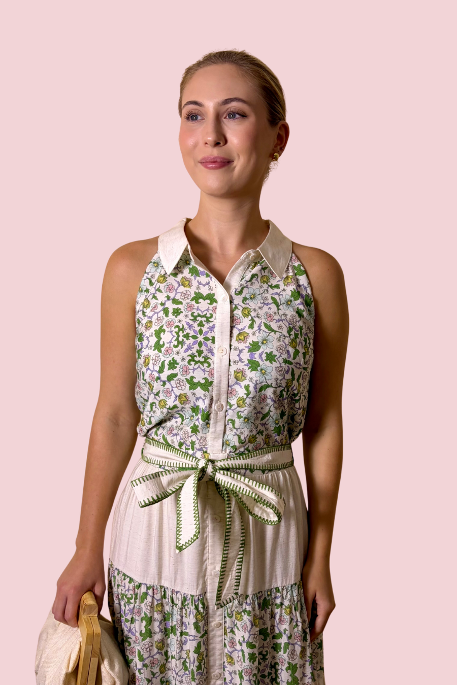 Blair Botanical Print Collared Tank Top