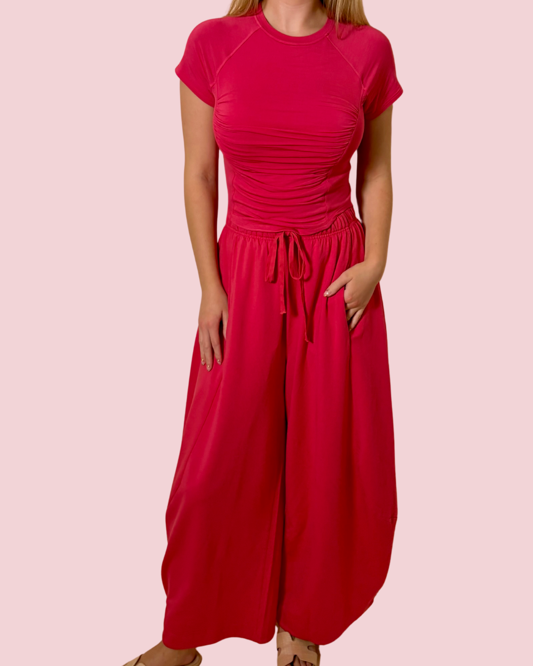 Pilates Princess Wide Leg Lounge Pants with Relaxed Fit