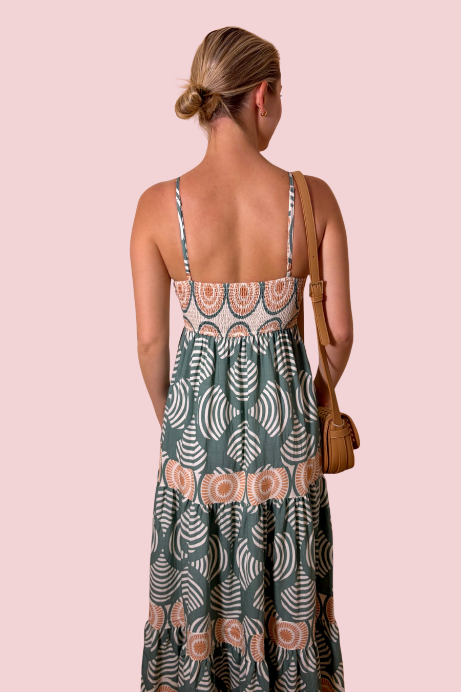 Seaside Stroll Coastal Print Maxi Dress with Adjustable Straps and Pockets