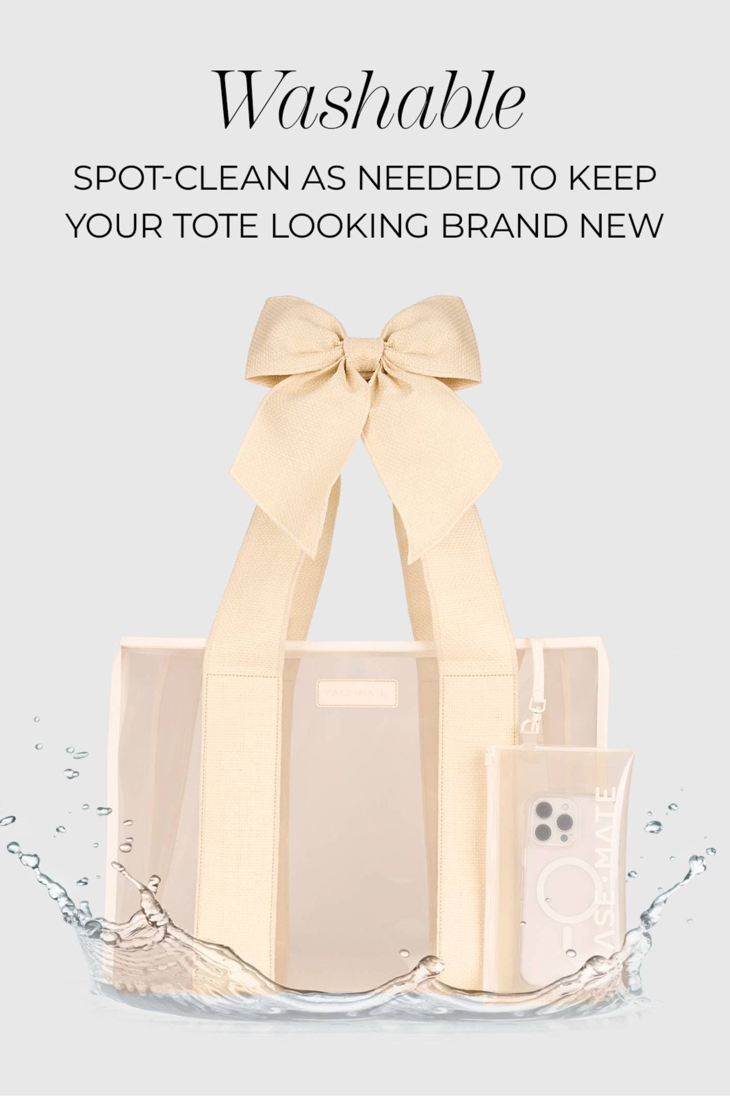 Casemate Ecru Beach Tote with Phone Pouch