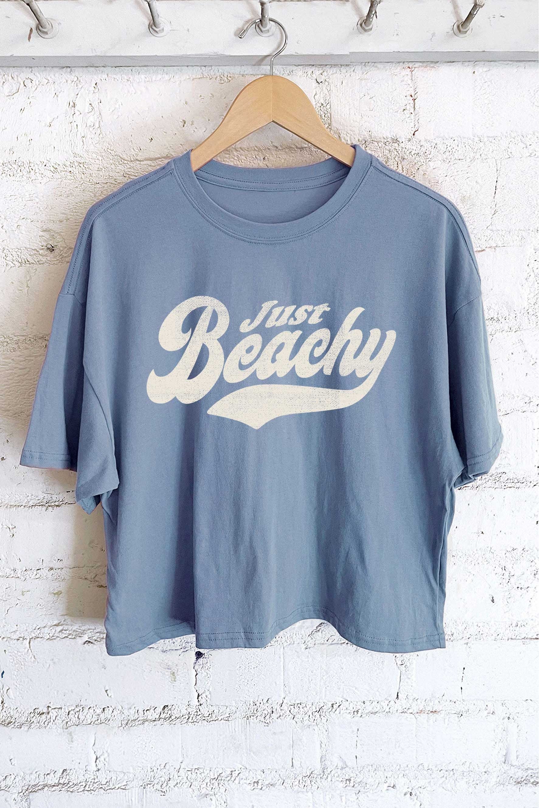 JUST BEACHY GRAPHIC LONG CROP TOP