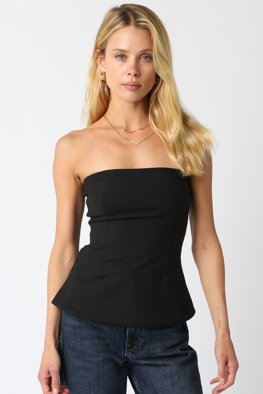 Adela White Strapless Tube Top with Sculpted Fit